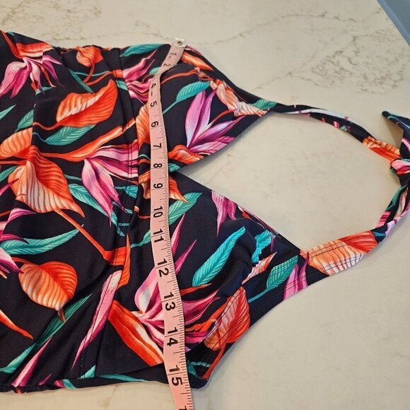 TOMMY Bahama Size Medium Birds Of Paradise Halter Cup Swim Tankini Top Multi - Picture 7 of 12